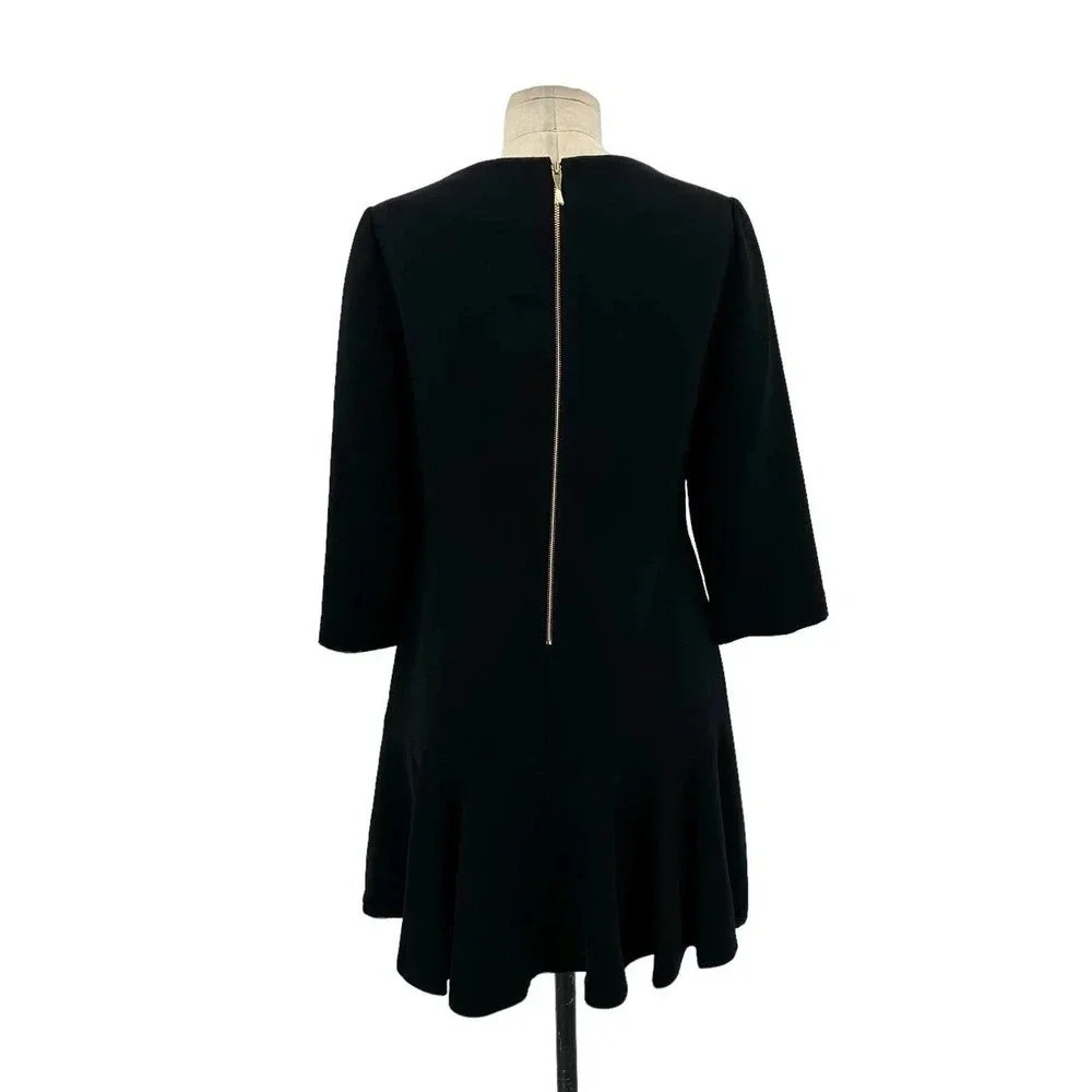 Kate Spade Crepe Flounce‎ Dress Caution to the Wind Black Size 2